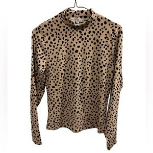 GAZE Cotton Turtleneck Long Sleeve Top Size Small